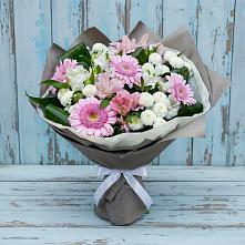 Букет цветов из:  Герберы, Альстромерии и Хризантемы в Юбилейном Курской области