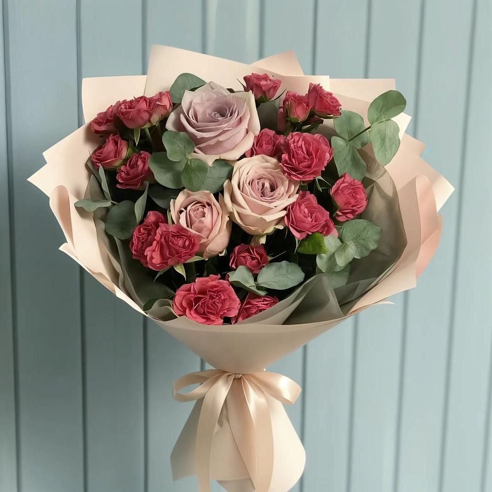 Букет цветов из: Гвоздики и Розы в Юбилейном Курской области