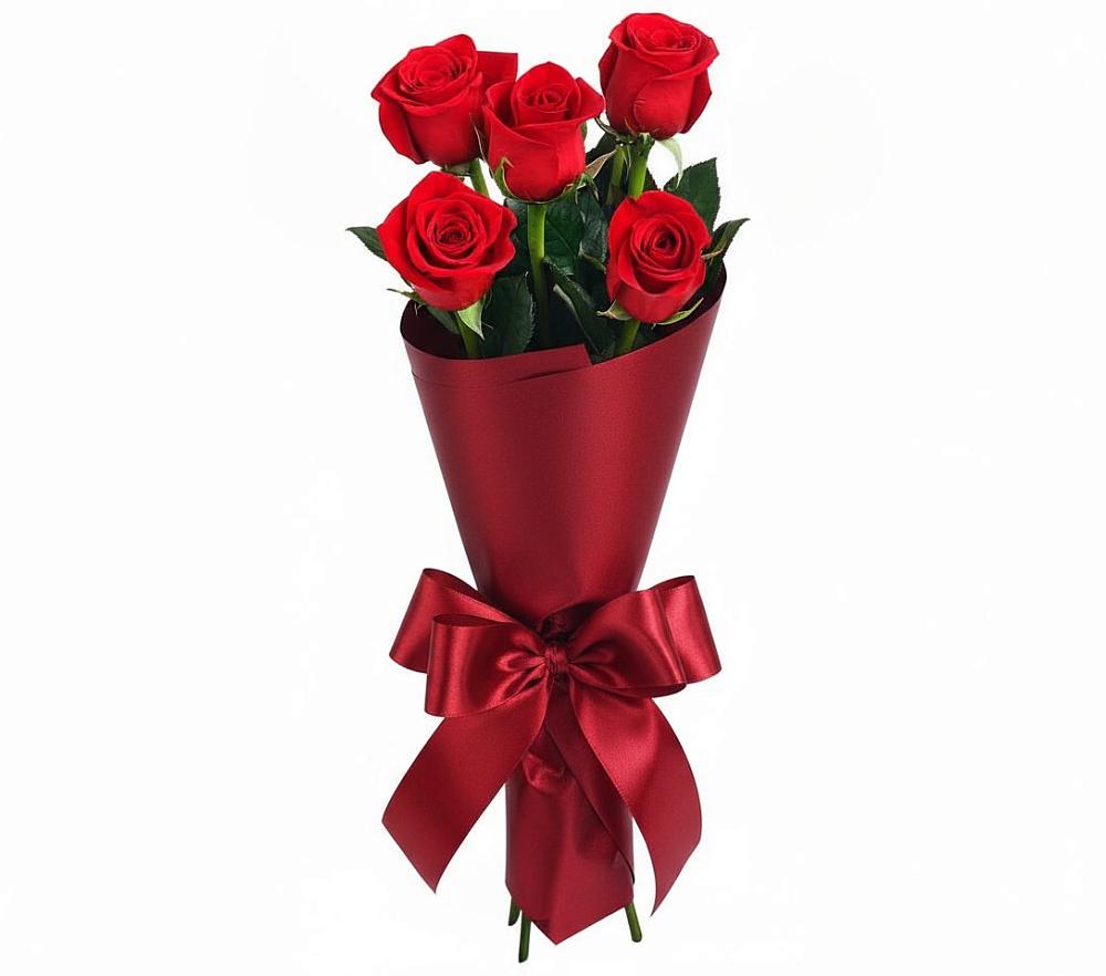 Букет 5 Красных роз Эдлесс Лав в Юбилейном Курской области