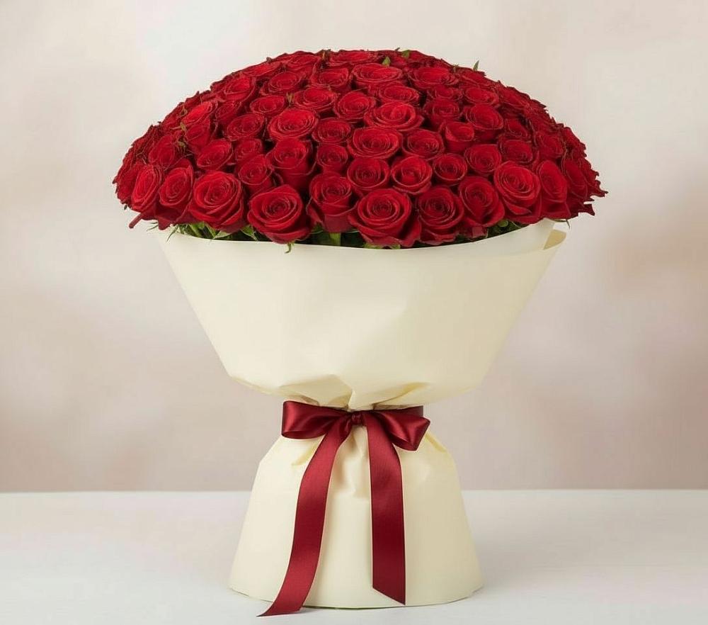 Букет 101 Красная роза Милано в Юбилейном Курской области