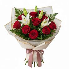 Букет цветов из:  Лилии и Розы #REPLACE_PRED# Юбилейном Курской области