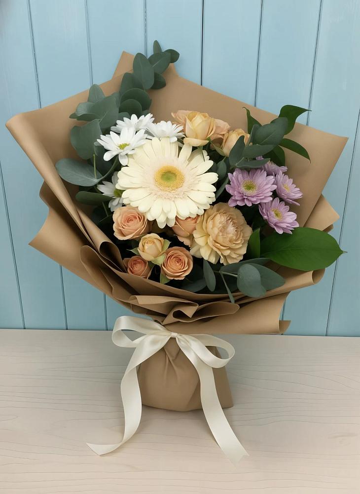Букет цветов из: Герберы и Хризантемы в Юбилейном Курской области