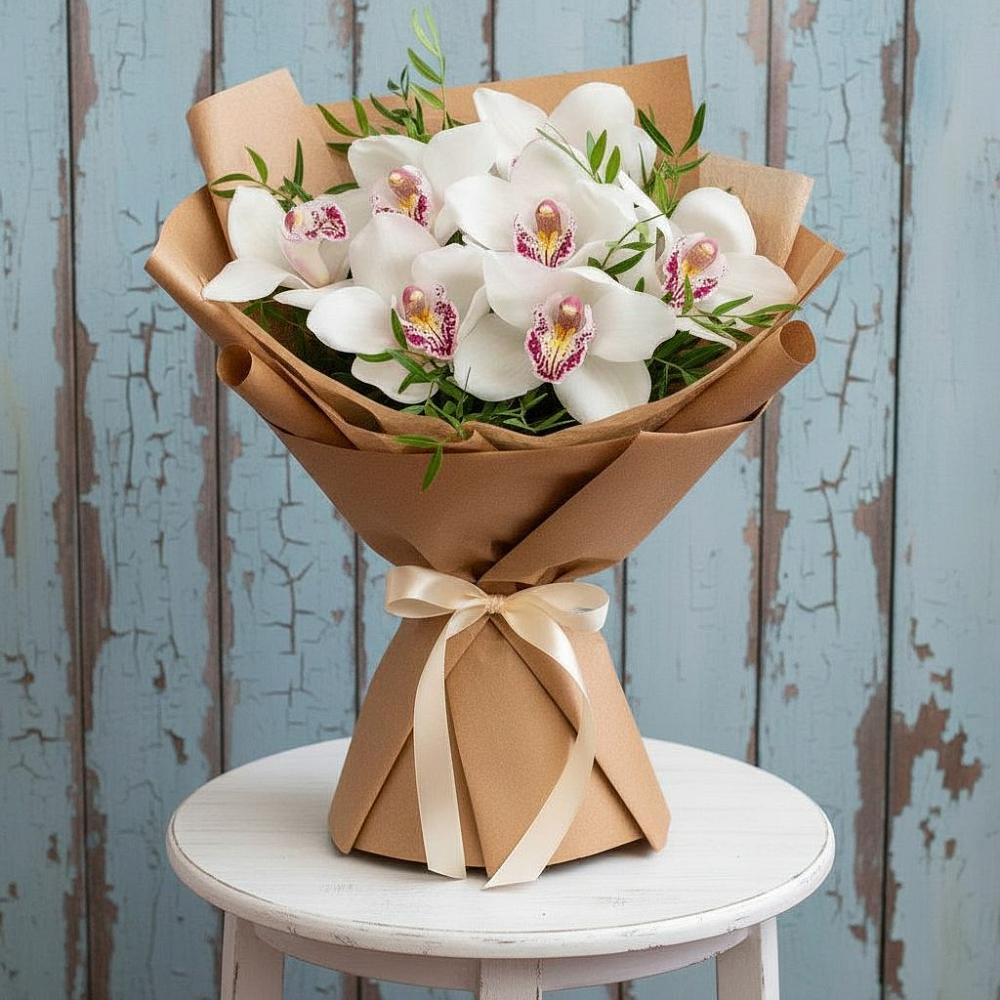 Букет цветов из: Орхидеи и Розы в Юбилейном Курской области