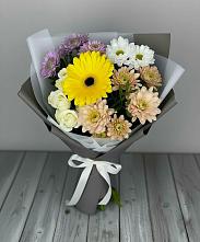 Букет цветов из:  Розы, Герберы и Хризантемы #REPLACE_PRED# Юбилейном Курской области