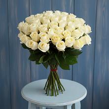 Букет 51 Белая роза Эдлесс Лав в Юбилейном Курской области