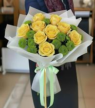 Букет цветов из:  Хризантемы и Розы в Юбилейном Курской области