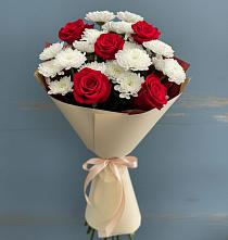 Букет цветов из:  Розы и Хризантемы в Юбилейном Курской области
