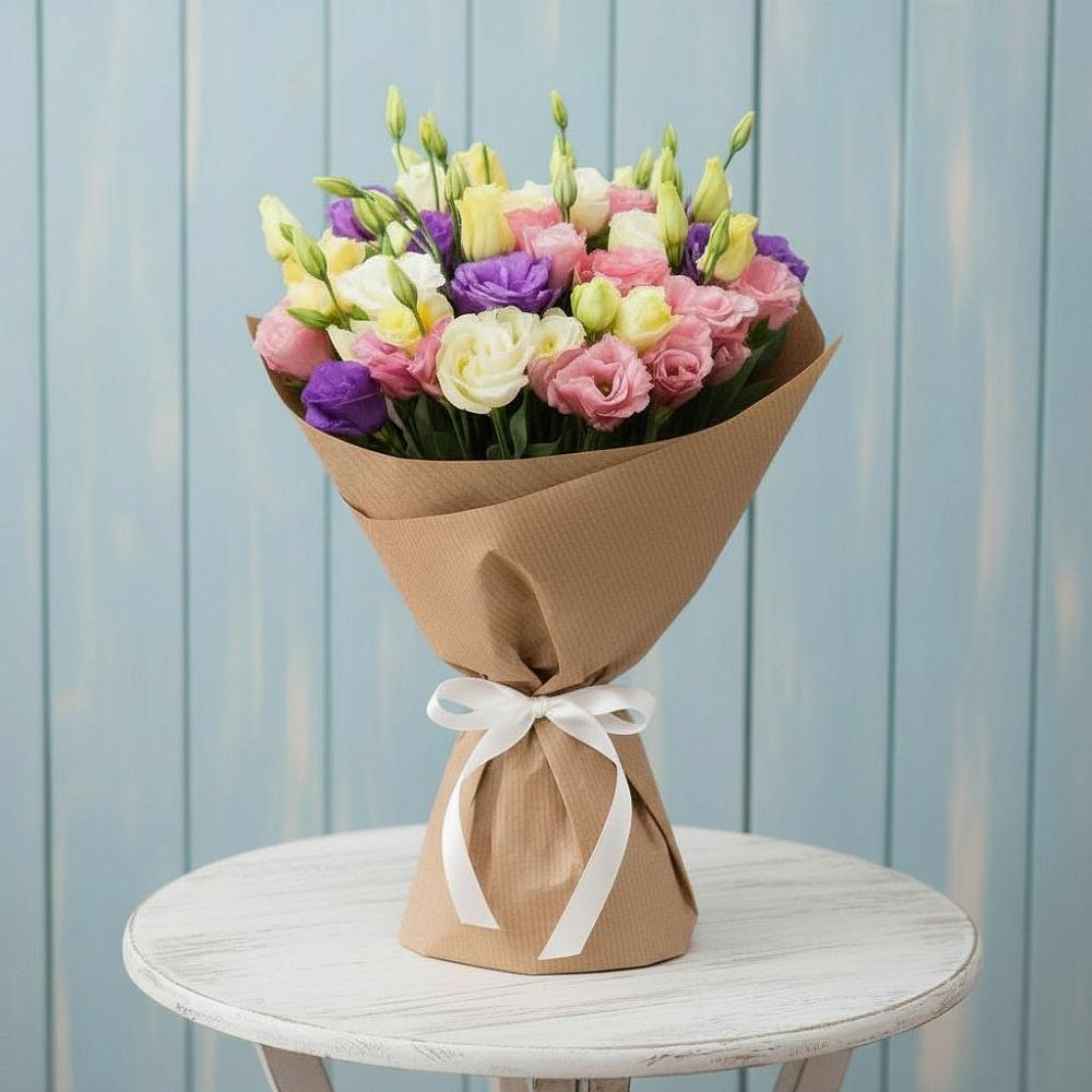 Букет цветов из: Лизиантусы в Юбилейном Курской области