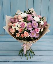 Букет цветов из:  Хризантемы, Розы и Альстромерии #REPLACE_PRED# Юбилейном Курской области