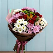 Букет цветов из:  Розы, Хризантемы и Альстромерии в Юбилейном Курской области