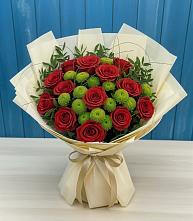 Букет цветов из:  Розы и Хризантемы #REPLACE_PRED# Юбилейном Курской области