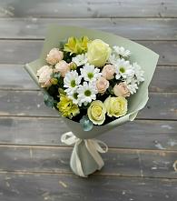 Букет цветов из:  Альстромерии, Розы и Хризантемы в Юбилейном Курской области