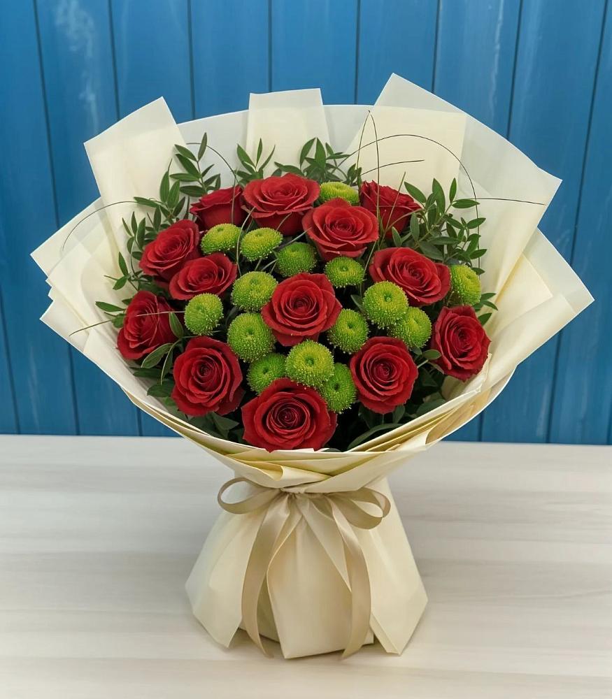 Букет цветов из: Розы и Хризантемы в Юбилейном Курской области