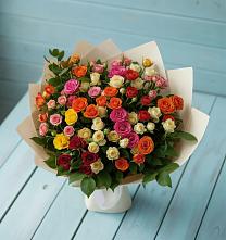 Букет Микс из разноцветных кустовых роз #REPLACE_PRED# Юбилейном Курской области