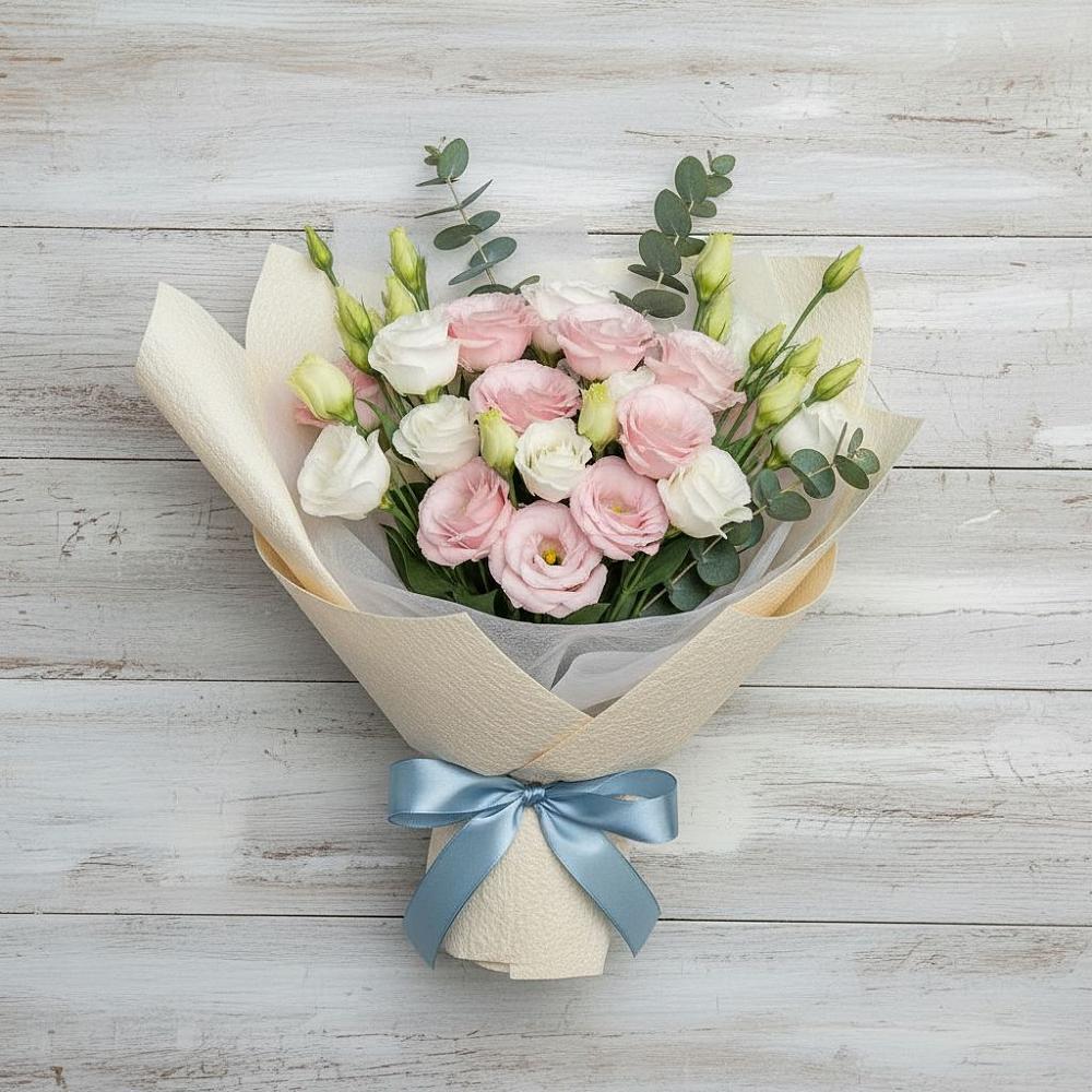 Букет цветов из: Лизиантусы в Юбилейном Курской области